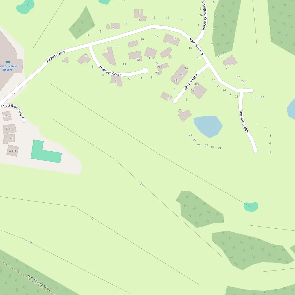 RACV Goldfields Hole 1 map