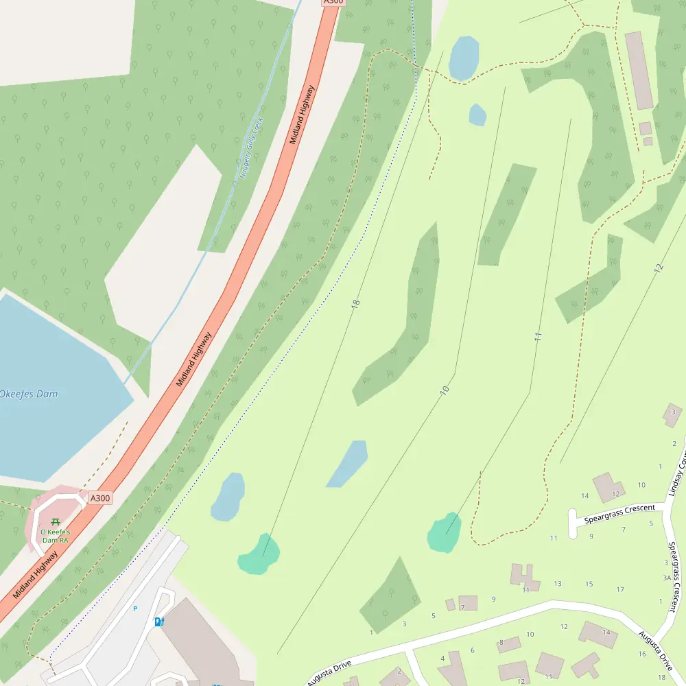RACV Goldfields Hole 18 map