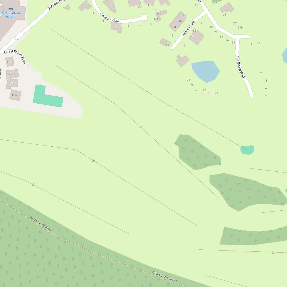 RACV Goldfields Hole 9 map
