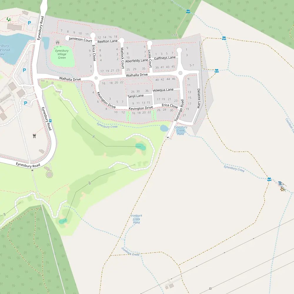 Eynesbury Golf Course Hole 1 map