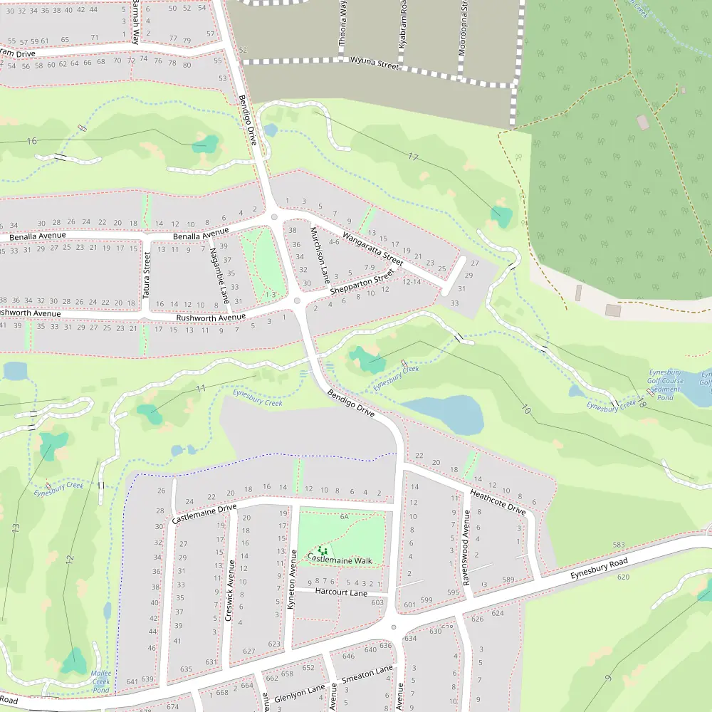 Eynesbury Golf Course Hole 10 map