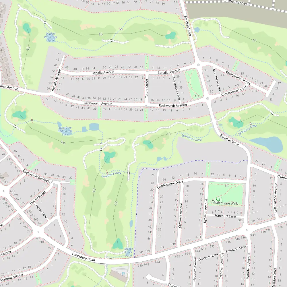 Eynesbury Golf Course Hole 11 map