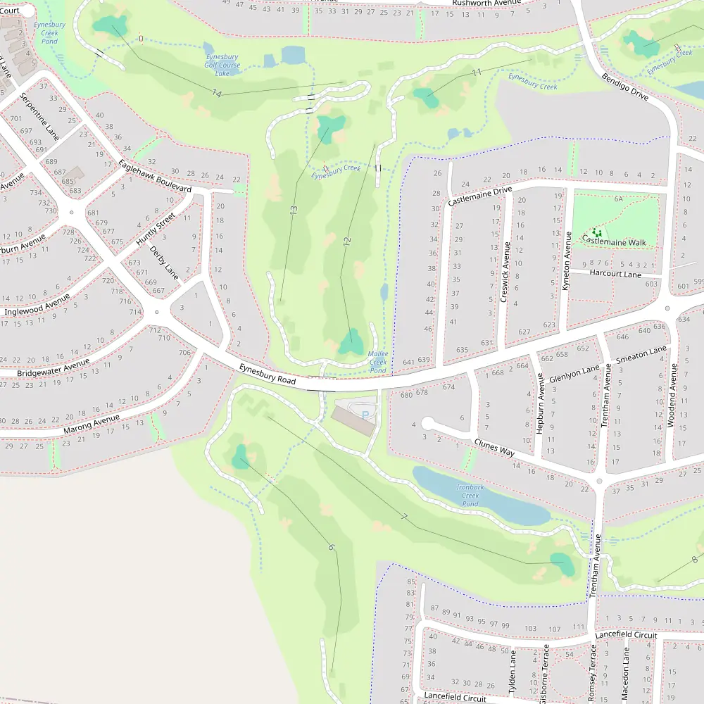 Eynesbury Golf Course Hole 12 map