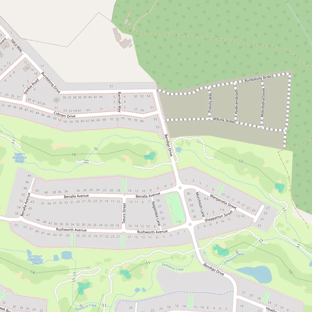 Eynesbury Golf Hole 16 map