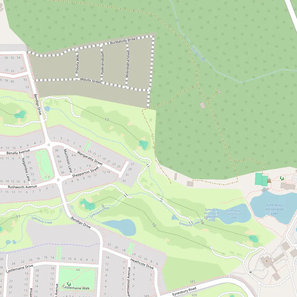 Eynesbury Golf Club Hole 17 map