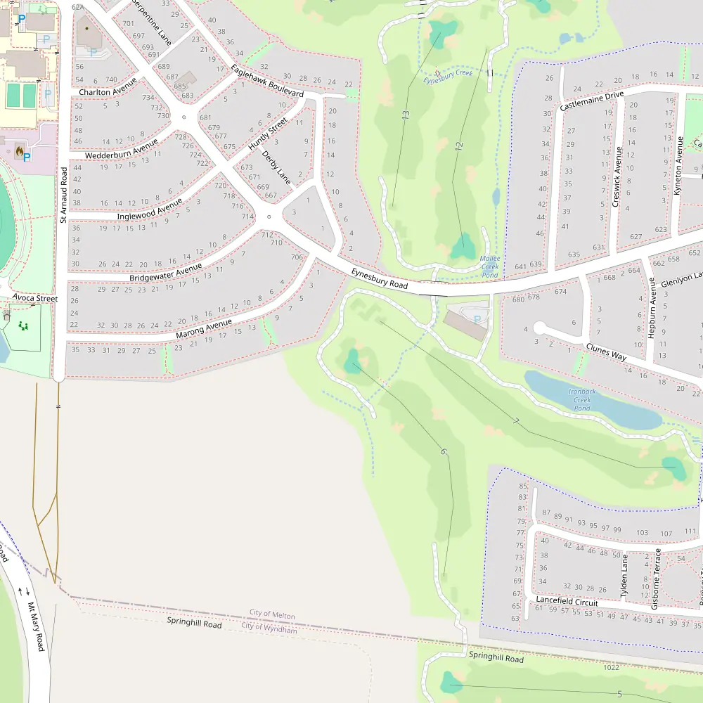 Eynesbury Golf Course Hole 6 map