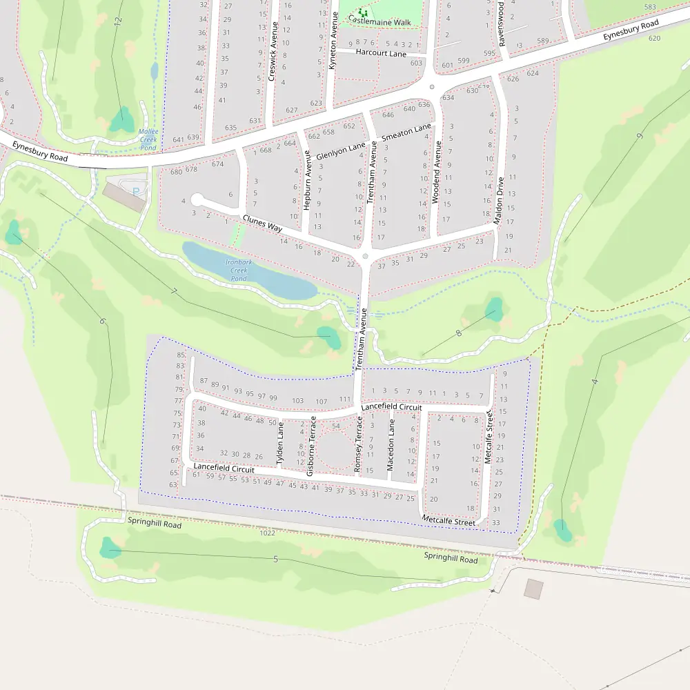 Eynesbury Golf Course Hole 7 map
