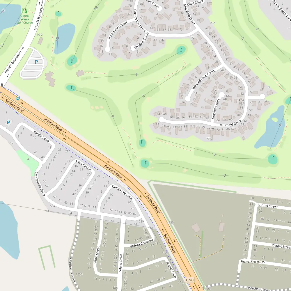 Goonawarra Golf Club Hole 1 map
