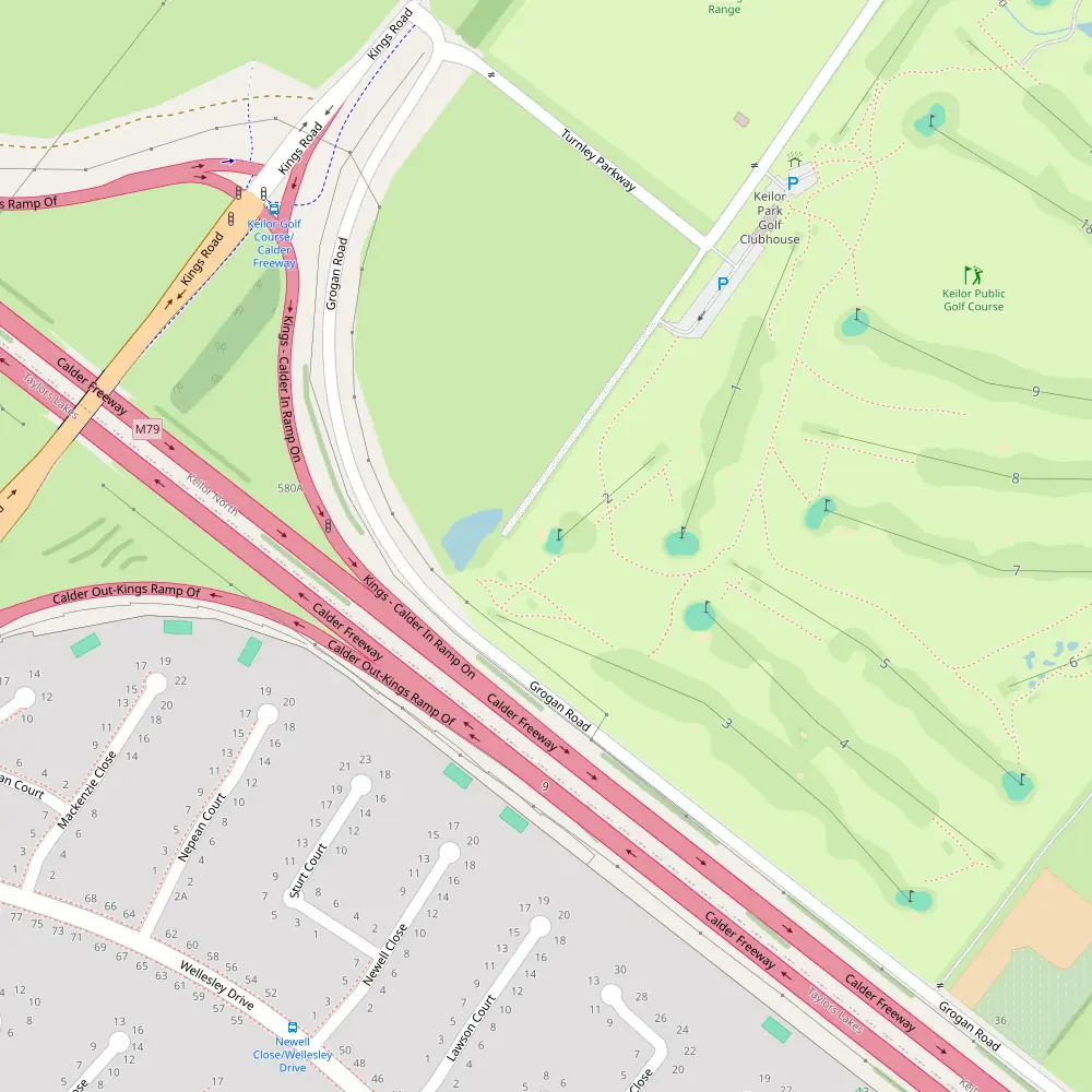 Keilor Public Golf Course Hole 2 map