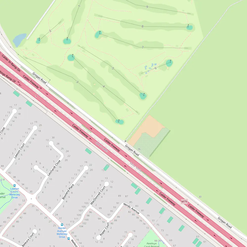 Keilor Public Golf Course Hole 3 map