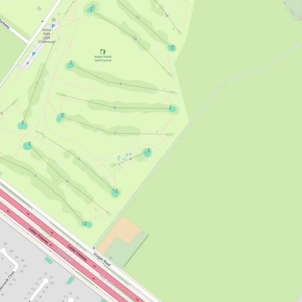 Keilor Public Golf Course Hole 6 map