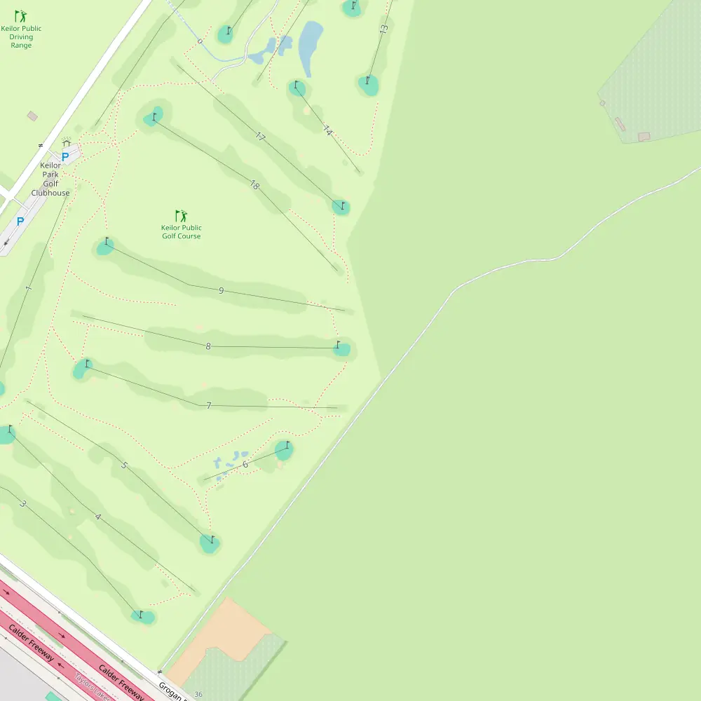 Keilor Public Golf Course Hole 8 map