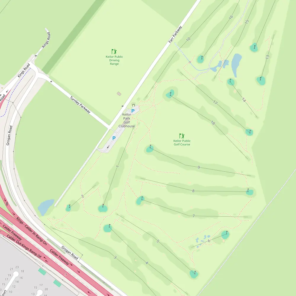 Keilor Public Golf Course Hole 9 map