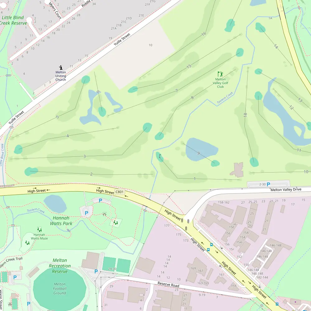 Melton Valley Golf Club Hole 1 map