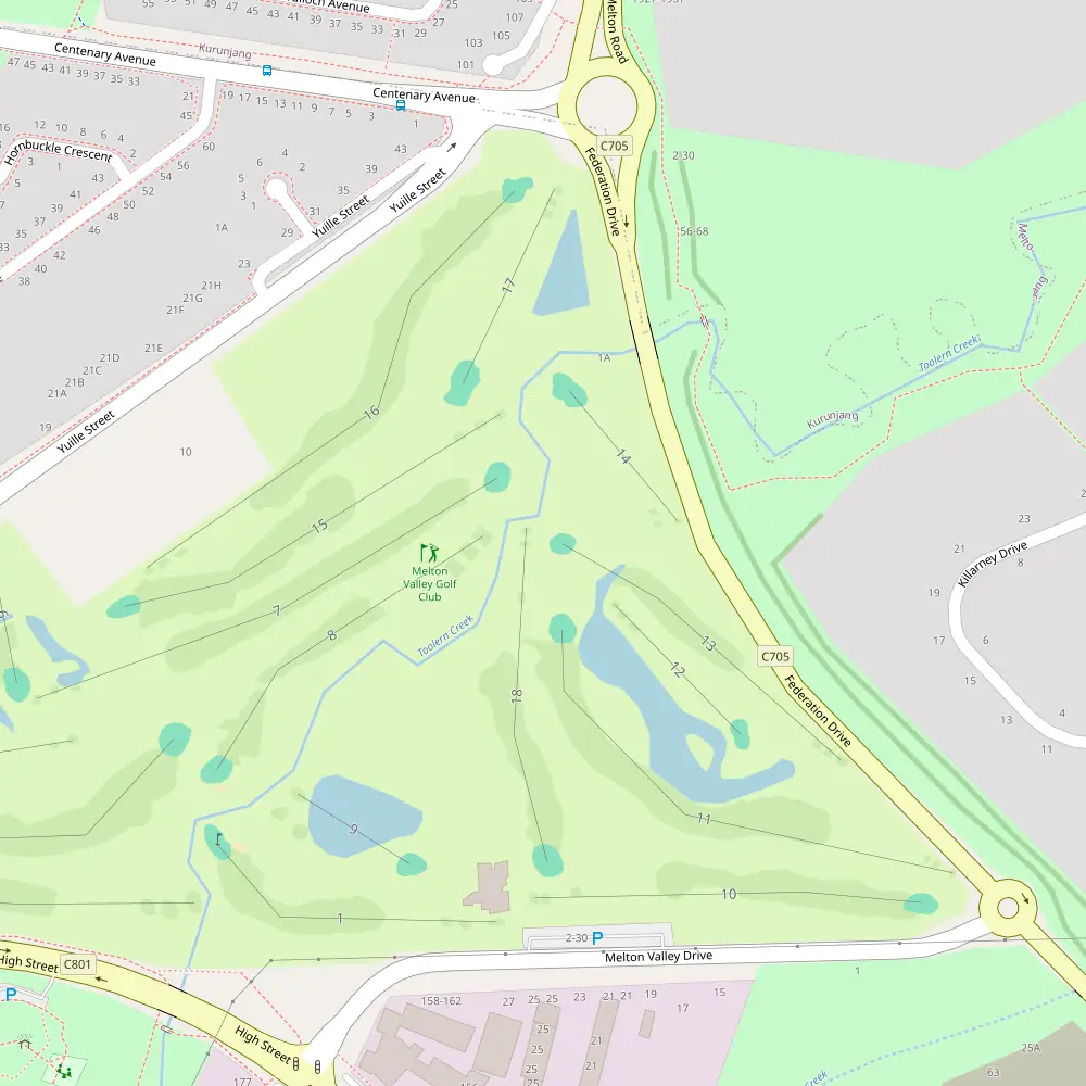 Melton Valley Golf Club Hole 13 map