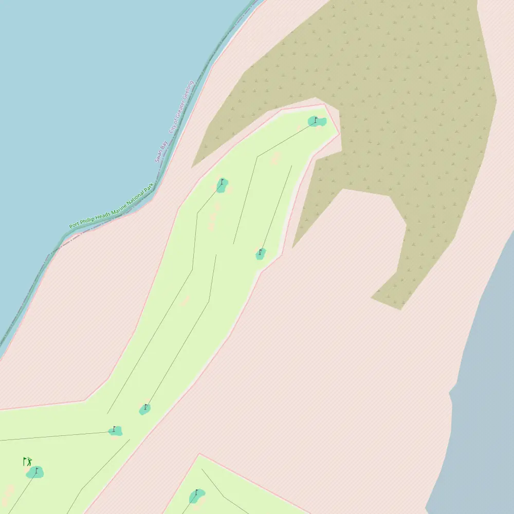 Queenscliff Golf Club Hole 14 map