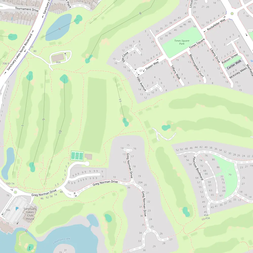 Sanctuary Lakes Resort Hole 11 map