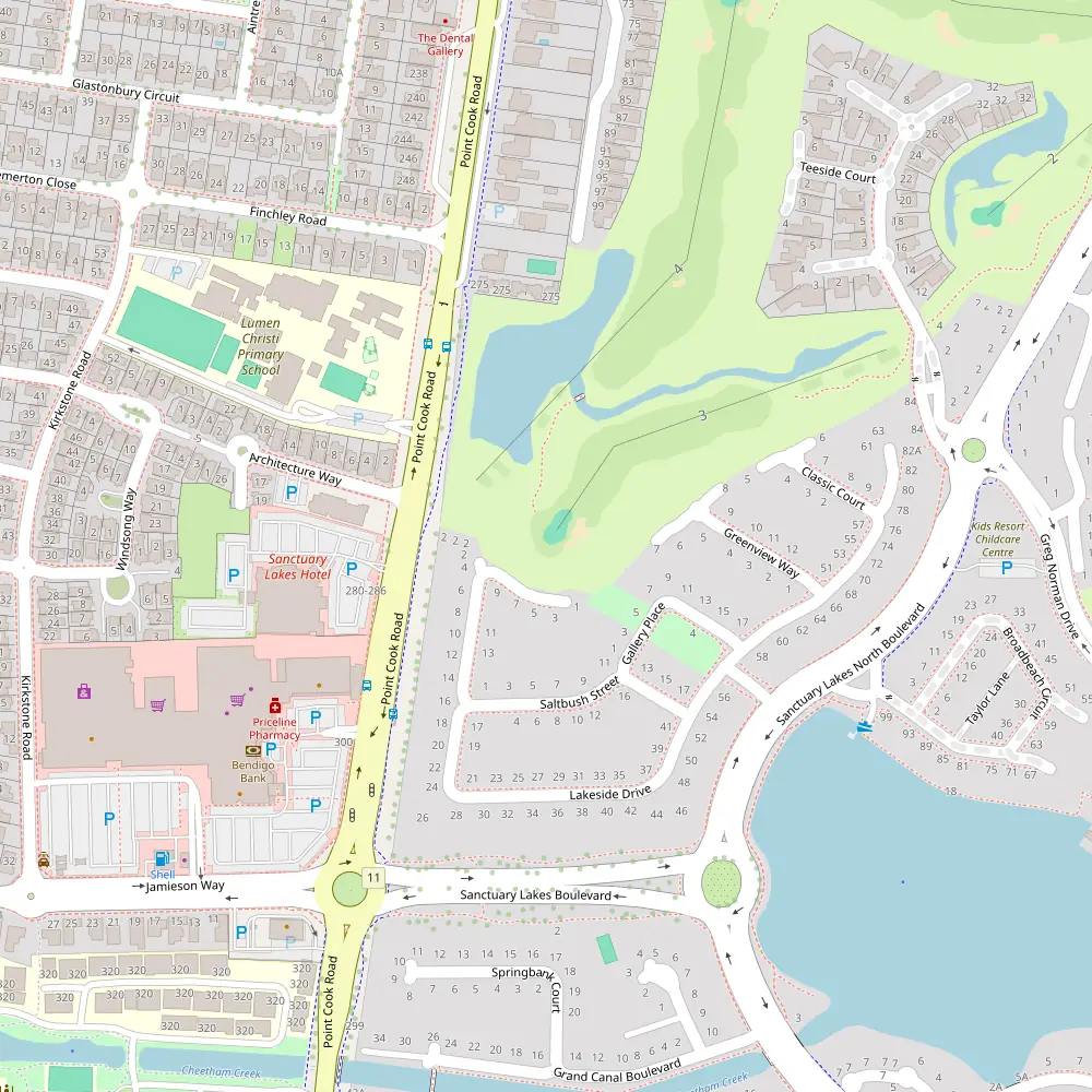 Sanctuary Lakes Resort Hole 3 map