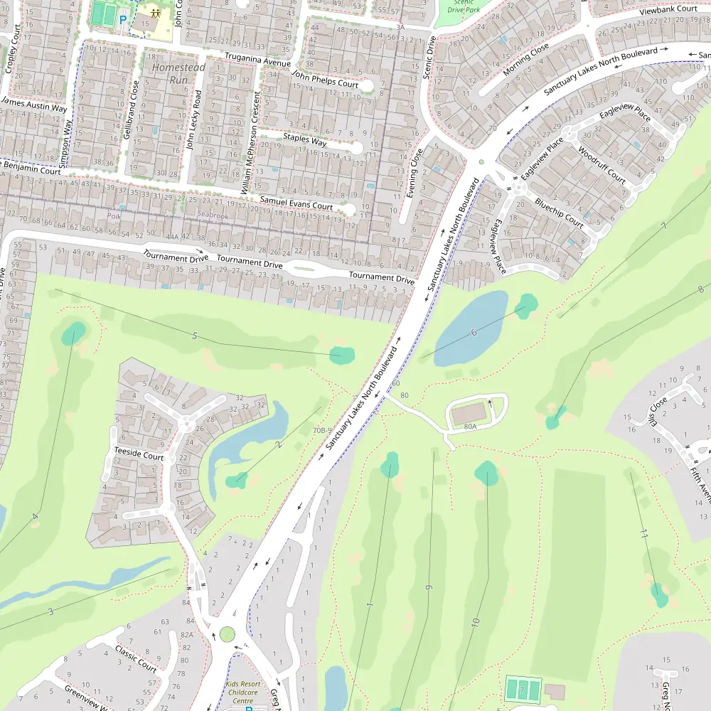 Sanctuary Lakes Resort Hole 5 map