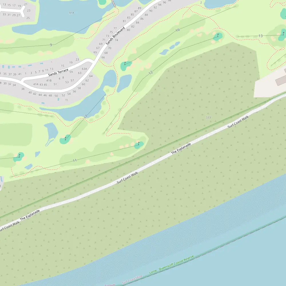 Blue, White, Red, Yellow Tees Hole 11 map