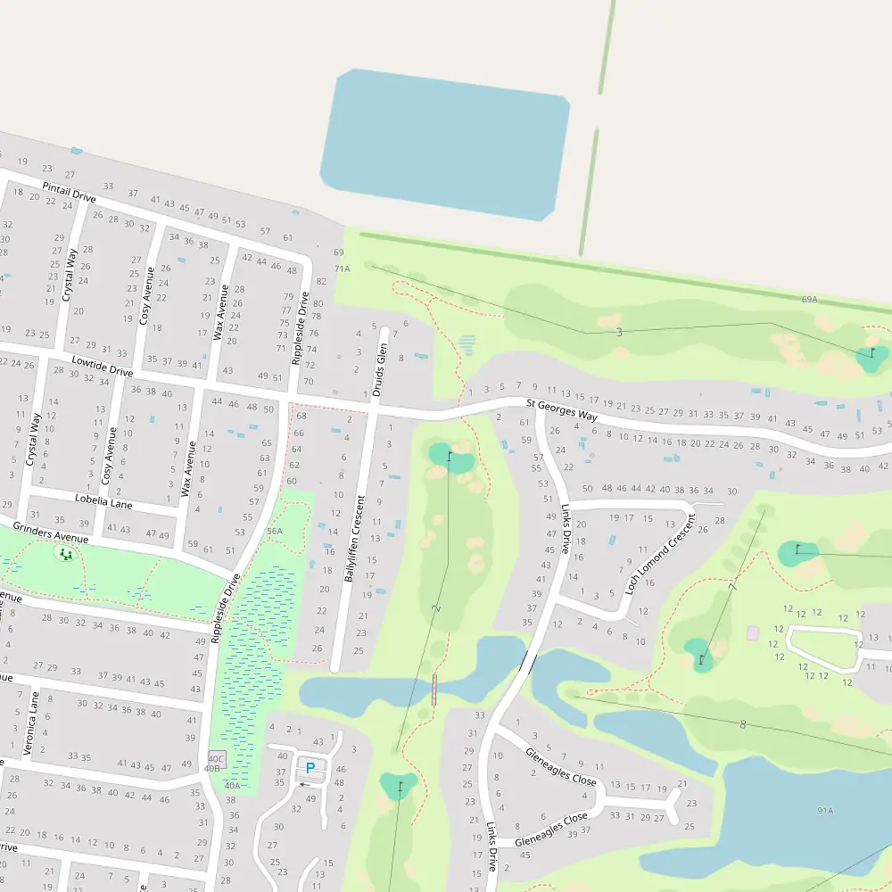 Blue, White, Red, Yellow Tees Hole 2 map