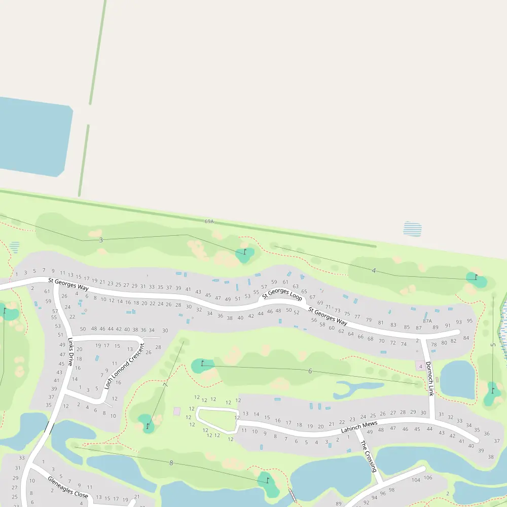 Blue, White, Red, Yellow Tees Hole 3 map