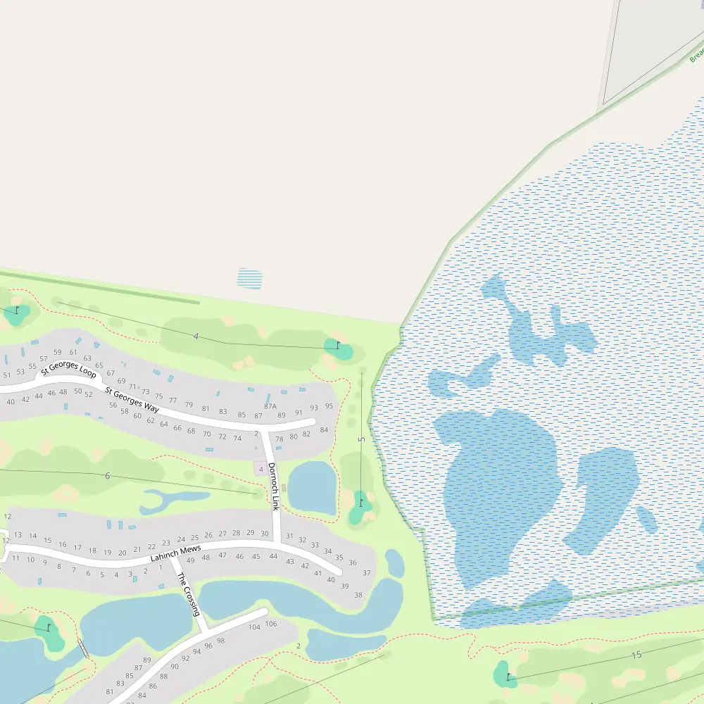 Blue, White, Red, Yellow Tees Hole 4 map